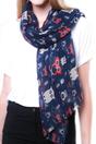 Navy Blue Owl Lightweight Scarf, Image 3 of 3