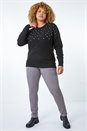 Black Curve Diamante Embellished Jumper, Image 4 of 5