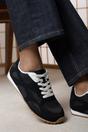 Black Marleigh Suede Retro Runner Trainer, Image 1 of 6
