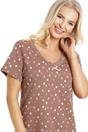 Taupe Multicoloured Polka Dot Cotton Nightshirt, Image 5 of 5