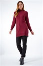 Wine Longline High Neck Tunic Jumper , Image 2 of 5
