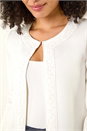 Ivory  Beaded Trim Open Jacket, Image 5 of 5