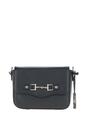 Black Flap Over Real Leather Crossbody Bag, Image 1 of 4