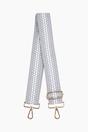 Grey Spotted Woven Wide Bag Strap, Image 1 of 3