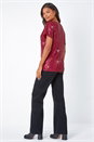 Wine Embellished Sequin Top, Image 3 of 5