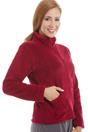 Burgundy Camille Lingerie Burgundy Zip Front Soft Textured Fleece Bed Jacket, Image 5 of 5