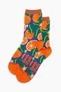 Blue Orange Fruit Tree Bamboo Socks, Image 2 of 3