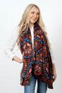 Blue Mosaic Floral Lightweight Scarf, Image 2 of 3