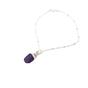 Purple Raw Amethyst February Birthstone Silver Charm Bracelet, Image 1 of 1
