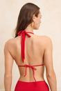 Red Tunnel Detail Halterneck Triangle Bikini Top, Image 5 of 5