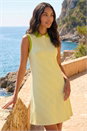 Lime Stripe Collared Mini Dress, Image 1 of 4