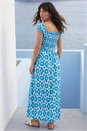 Blue Aztec Bardot Dress, Image 3 of 4