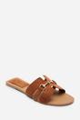 Tan Dorina Embellished Slide On Sandals, Image 1 of 6