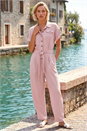 Light Pink Utility Buttoned Jumpsuit, Image 1 of 4