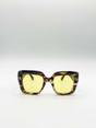 Yellow Bold Square Sunglasses in Leopard Yellow, Image 2 of 6