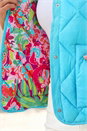 Turqouise Quilted Funnel Neck Lined Gilet, Image 4 of 4