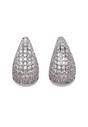 Silver Dewdrop Hoop Earrings, Image 1 of 5