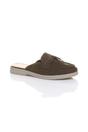Dark Brown AJVANI Dark Brown Flat Slip On Open Back Loafers Mules, Image 1 of 4