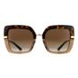 Brown Square Top Havana on Transparent Brown Brown Gradient Sunglasses, Image 1 of 6