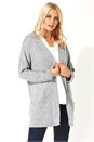 Grey Longline Edge to Edge Cardigan, Image 1 of 5