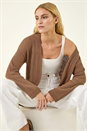 Taupe Stitch Knit Cardigan, Image 2 of 6