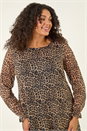 Natural  Curve Animal Frill Cuff Top, Image 2 of 8