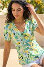 White Dusk Floral Motif Tie Top, Image 2 of 4