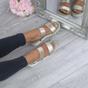Gold AJVANI Gold Flatform Strappy Sandals, Image 5 of 6