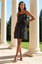 Black Strapless Brocade Bow Dress , Image 2 of 4