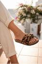 Multi Saoirse Leopard Print Bow Detail Sliders, Image 4 of 4