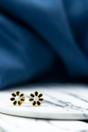 Black Stainless Steel Daisy Enamel Stud, Image 1 of 2