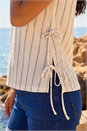 Ivory  Side Tie Detail Stretch Top, Image 4 of 4