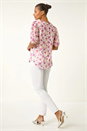 Purple Floral Print Woven Top, Image 3 of 5