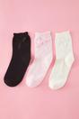 Multi 3-Pack Cotton Bow Detail Knit Socks, Image 1 of 2