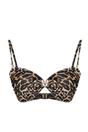 Multi WOVCOR Multi Ruched Bandeau Bikini Top with Ring Detail, Image 3 of 5