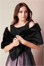 Black Faux Fur Shawl, Image 1 of 5