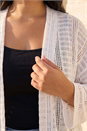 Ivory  Curve Open Knit Cardigan, Image 4 of 4