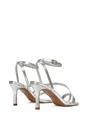 Silver XY LONDON Silver 'Sherry'' Strappy Barely There Stilettos Heel Shoes, Image 3 of 5