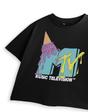 Black MTV Ice Cream Cropped Short Sleeved T-Shirt, Image 5 of 6