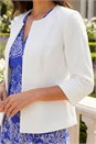 Ivory  3/4 Sleeve Tailored Jacquard Jacket, Image 4 of 4