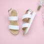 White AJVANI White Flatform Strappy Sandals, Image 4 of 6
