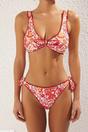 Multi WOVCOR Multi Printed Embroidered Triangle Bikini Top, Image 2 of 3