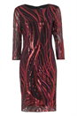 PINK Sequin 3/4 Sleeve Mesh Dress, Image 5 of 5
