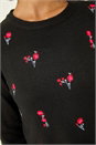 Black Floral Embroidered Knit Jumper, Image 5 of 5