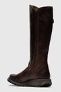 Brown Womens Heel Knee High Zip Up Boots-Mol 2, Image 4 of 5