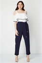 Navy Cold Shoulder Frill Detail Jumpsuit, Image 1 of 4