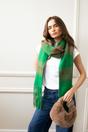 Green Chunky Check Scarf, Image 2 of 4