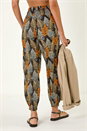 Black Leaf Tie Waist Trousers, Image 3 of 5