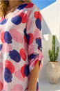 Pink Abstract Wrap Hem Top, Image 4 of 4