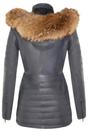 Blue Quilted Leather Parka Jacket-Bowen, Image 5 of 7
